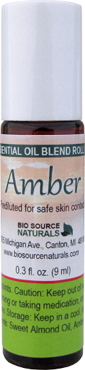 Amber resin oil roll on