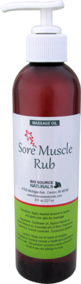 Sore Muscle Rub Massage Oil