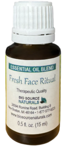 Fresh Face Ritual Essential Oil Blend – Aromatherapy blend with Frankincense, Myrrh, Patchouli, and Rose to support a refreshed, radiant appearance and emotional balance.