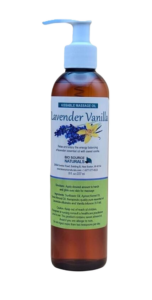 Lavender Vanilla Kissable Massage Oil - front bottle view