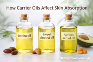 how carrier oils affect skin absorption using jojoba sweet almond and apricot kernel oil – BioSource Naturals